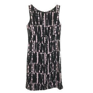 Womens Size 6 Milly Geoprint Crepe Sleeveless Shift Mini Dress Made in USA